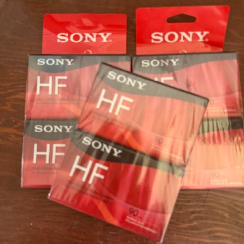 Sony HF 90 Minute NEW‎ Blank Audio Cassette Tapes (6) Vintage